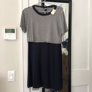 Striped crop-top dress